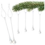 6x Kerstboom ijsdruppels - Kerstboomversiering voor de kerstboom - Kerstboomversiering - Kerstversiering (6x druppels - 1 maat)
