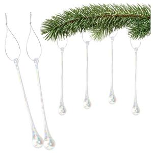 6x Kerstboom ijsdruppels - Kerstboomversiering voor de kerstboom - Kerstboomversiering - Kerstversiering (6x druppels - 1 maat)