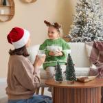 künstlicher Weihnachtsbaum Mini Tannenbaum kleine Miniatur Tanne Miniatur Weihnachtsbaum Zeder Weihnachtsbaum grüner Weihnachtsbaum künstlicher Baum Tannenbaum mit Schnee für W