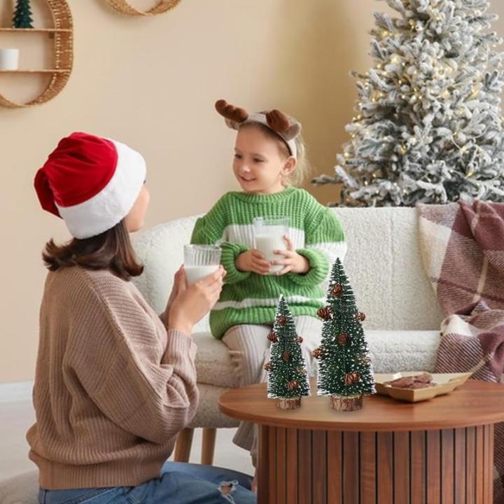künstlicher Weihnachtsbaum Mini Tannenbaum kleine Miniatur Tanne Miniatur Weihnachtsbaum Zeder Weihnachtsbaum grüner Weihnachtsbaum künstlicher Baum Tannenbaum mit Schnee für W