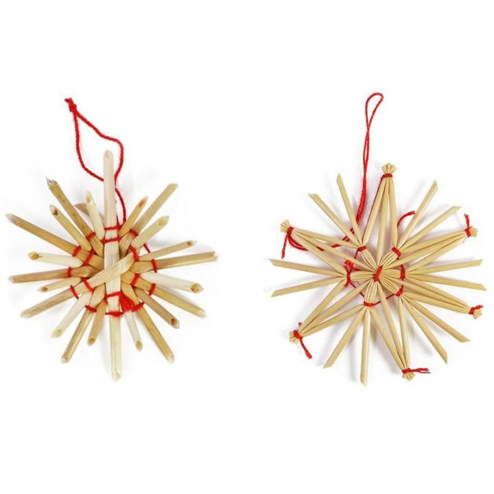 68-delige strosterrenset - kerstboomornament - strokerstboombedel - natuurlijke kerstboomhanger - kerstdecoratie