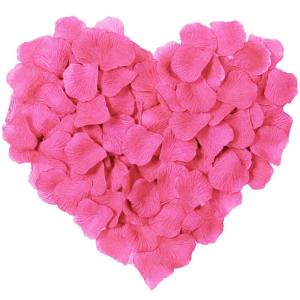 Kunstrozenblaadjes, 1000 stuks, romantische decoratie voor bruiloft en slaapkamer, mooie rozenblaadjes als verjaardagscadeau voor hem, fantastische verjaardagsdecoratie (roze)