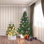 Mini-Weihnachtsdeko für Kinder als Baum. Für Alter, für Verzierungen mit bunten Ornamenten für Feiern für Feiern (45 cm, gelb)