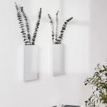 2 stuks houten wandplantenbak voor kamerplanten en gedroogde bloemen, wandhangende houten zak, moderne boerderijwanddecoratie voor woonkamer, slaapkamer, badkamer, thuiskantoor (wi