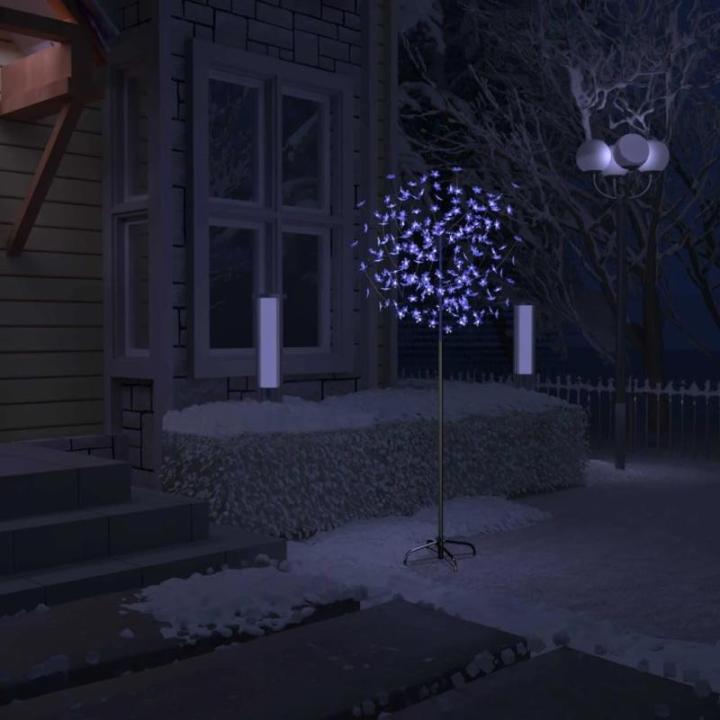 LED Weihnachtsbaum Lichterbaum Weihnachten Christbaum für Außenbereich geeignet 200 LEDs Blau-Weißes Licht Kirschblüten 180 cm