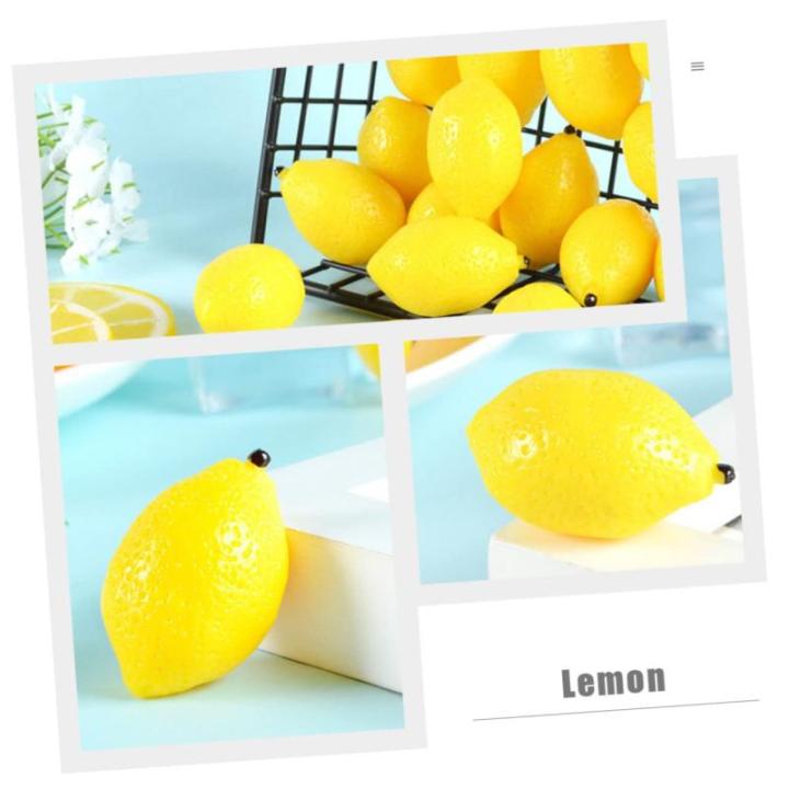 30 STK Mini-zitronenimitat Künstlich Gefälschte Hawaiianische Früchte Partydekorationen Zitronen-sommerdekor Mini-Zitronen-Requisite Lebensechte Frucht Yellow PVC