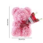 Valentijnsdag rozenbeer cadeau voor haar rozenbeer schattige teddybeer, kunstrozenbeer met rozenboeket, romantische rozen teddybeer cadeau voor Kerstmis