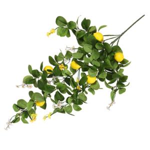 5St Simulation Zitronenrattan gelbe Zitronenzweige künstliche Blumenpflücker Künstliche Zitronenpflanze Dekorative Zitronenpflanze gefälschter Zitronenstiel zitronenzweig dekor