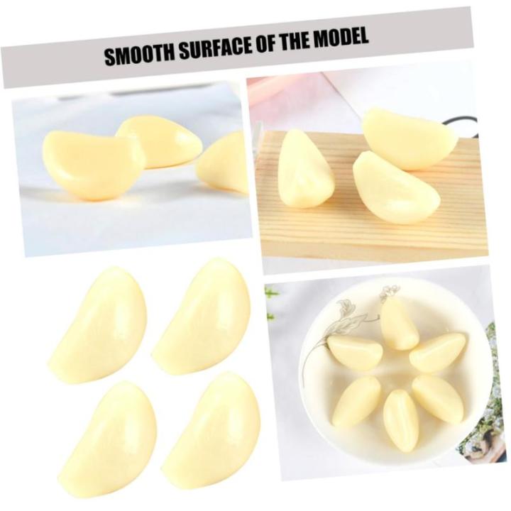 5 Sätze 5 Sets Künstlicher Knoblauch Gefälschtes Gemüse Gemüse Display Requisiten Küchendekoration Knoblauchflocken Modell Simulation Knoblauchflocken Dekor 12 Stück * 5