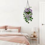 Kunstbloemen als echte ochtendglory hangende planten kunstbloemen met hanglamp, hoogte 70 cm, kamerplant, struik, decoratieve plant, groene plant