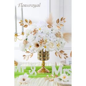 Künstliche Blumen Combo reine weiße Blumen Mix Seidenblumen gefälschte Rosen mit Stielen für DIY Hochzeit Brautsträuße Babyparty Blumenarrangement Tischaufsätze Heimdekorati