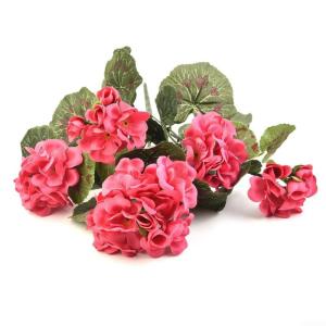 Künstliche Geranien, Blumen, künstliche Pflanze, Geranie, Busch, Blumen, künstliche Flora, Heimdekoration, Zubehör, künstliche Pflanzen (dunkelrosa)