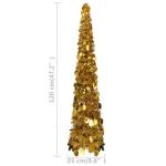 Künstlicher Pop-Up-Weihnachtsbaum Künstlicher Weihnachtsbaum Christbaum Tannenbaum Kunstbaum Weihnachten für Weihnachtsdeko Golden 120 cm PET