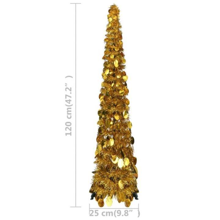 Künstlicher Pop-Up-Weihnachtsbaum Künstlicher Weihnachtsbaum Christbaum Tannenbaum Kunstbaum Weihnachten für Weihnachtsdeko Golden 120 cm PET