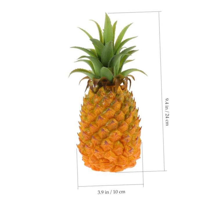 2St simulierte Ananas-Ornamente Küchensimulation Ananas realistische gefälschte Ananasornamente Ananas Attrappe für Schaufenster Kunst Ananas für Hausdekoration Spielzeug Harz