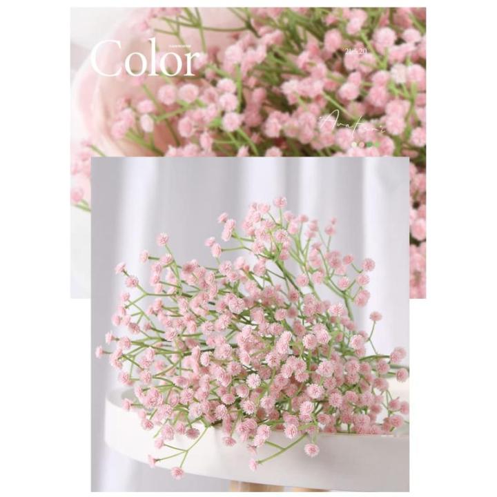 Gypsophila , 7 stuks, , , kunstplanten, doe-het-zelf voor bruiloft, bruidsboeket, bloemstuk, hotel, woonkamer, feestdecoratie, roze