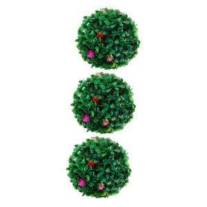 3st Grasball Blumenball Kunstrasen-anhänger Dekorative Hängende Kugeln Hängende Anhänger DIY Grasbälle Künstliche Formschnittkugel Lebendige Formschnittkugel Kunstrasenball P