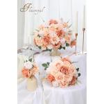 Künstliche Blumen, künstliche Rosen, Dahlie mit Stielen für selbstgemachte Hochzeit, Brautsträuße, Babyparty, Blumenarrangement, Tischdekoration, Heimdekoration (Hautfarbe)