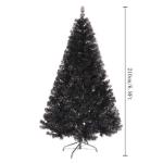 Weihnachtsdekoration Weihnachtsbaum, 5 Fuß Premium Klappbarer PVC-Weihnachtskieferbaum Mit Massiven Metallbeinen Künstlicher Weihnachtsbaum-Schwarz 150c Modisch，Black-180cm(6Ft
