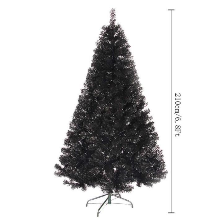 Weihnachtsdekoration Weihnachtsbaum, 5 Fuß Premium Klappbarer PVC-Weihnachtskieferbaum Mit Massiven Metallbeinen Künstlicher Weihnachtsbaum-Schwarz 150c Modisch，Black-180cm(6Ft
