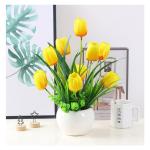 Kunstblumen Gefälschte Tulpe im Topf, mehrfarbige künstliche Blumen, echte Haptik, künstliche Tulpe für Hausgarten, Hochzeitsfeier, Simulationspflanzen für jeden Anlass