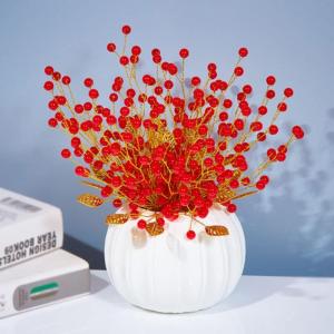 Kunstblumen Künstliche Blumen in Keramikvase rot, Weben zur Herstellung von Dekorationen, für kleine Schreibtischdekorationen, Hausregale für jeden Anlass