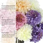 SNAILGARDEN , 12 stuks, 4 kleuren, nepplanten, kunstmatige chrysant met touwtje + wenskaart, zijden hortensia bloemen voor bruidsboeketten, thuis, tuin, feest, kantoorarrangementen