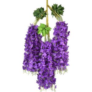 Künstliche Glyzinien Hängeblumen 12 Stück Simulation Seidenblume Hortensie für DIY Girlande Ranke Blumen Schnur nach Hause