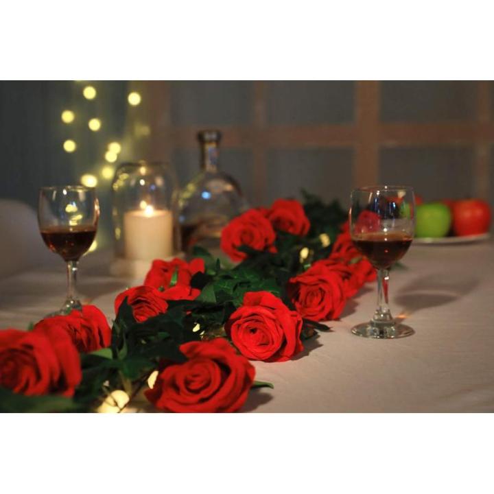 10 stuks kunstzijden rozen bloemen bruiloft boeketten (rood)