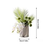 Kunstblumen Einfaches modernes künstliches Blumenarrangement – ​​leichte, luxuriöse weiße Kunstpflanze mit galvanisierter Vase, Kunstpflanzendekor für jeden Anlass