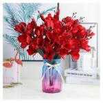 Kunstblumen Künstliche Orchideen-Fälschungspflanzen für den Innenbereich, künstliche Blumenarrangements mit Glasvase, Tischpflanzen für Zuhause, Schlafzimmer, Dekoration für 