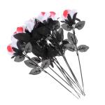 Ceramic Ornaments 10 Stück Augen-Arrangement, Ornamente, künstliche Arrangements, Schwarze künstliche Blumen, Party, Halloween, Stiele, Dekor, emuliertes Polyester Ceramic Ornam