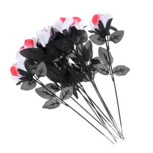 Ceramic Ornaments 10 Stück Augen-Arrangement, Ornamente, künstliche Arrangements, Schwarze künstliche Blumen, Party, Halloween, Stiele, Dekor, emuliertes Polyester Ceramic Ornam