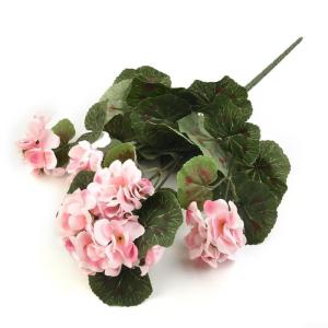 Künstliche Geranien, Blumen, künstliche Pflanze, Geranie, Strauch, Blumen, künstliche Flora, Heimdekoration, Zubehör, künstliche Pflanzen (hellrosa)