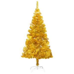 Künstlicher Weihnachtsbaum mit Ständer Christbaum Tannenbaum Kunstbaum Weihnachten Künstlicher Weihnachtsbaum Weihnachtsdeko Gold 180 cm PET