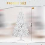 Kunstkerstboom Nordmann-spar 150 cm, 380 takken, dennenboom klein, spuitgieten, wit, Cushhom
