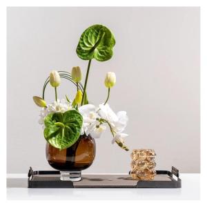 Kunstblumen Modernes künstliches Blumenarrangement aus Glas – Elegante Tischdekoration für Wohnzimmer und Hotels, Blumenarrangement für Tafelaufsätze für jeden Anlass