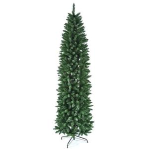 Redsun 7,5 Fuß künstlicher Bleistift-Weihnachtsbaum, hochwertiger aufklappbarer Tannenbaum mit massivem Metallständer, einfach zu montierender Weihnachtsbaum für die Innen- und