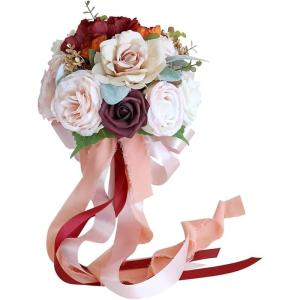 Hochzeitsstrauß for die Braut mit künstlichen Blumen, Brautsträuße, Brautjungfernstrauß, künstliche Rosenblumen, Valentinstag, Geständnis, Hochzeit