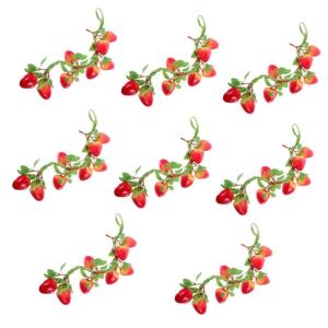 8St Simulierte Erdbeere gefälschte Erdbeerrebe Simulation gefälschte Erdbeere Artificial Plant künstliche früchte Anhänger aus künstlichen Früchten simuliertes Obst Styropor