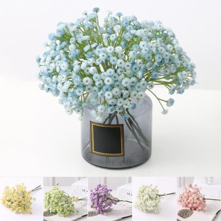Künstliche Schleierkraut Seidenblumen, lebensechte Blüte, allergiefreundliches Geschenk (blau)