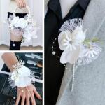 Hochzeits-Reifenstrauß, Hochzeits-Braut-Ansteckblumen, Handgelenk-Ansteckblumen, Hochzeitskranz für die Braut, Brautjungfern, Hochzeitsfeier