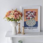 Künstliche Blumen,Kunstblumen wie echt Blumen Deko Künstlich Pfingstrose Seide Hortensien Dekoration Blumenarrangements Hochzeit Blumenstrauß(Cremeorange)