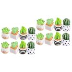 16 stuks kunstmatige cactus tuin miniatuur ornament mini nep plant kleine bloempiguren kleine cactus potplanten mini vetplanten decoratie glas benodigdheden kantoor hars