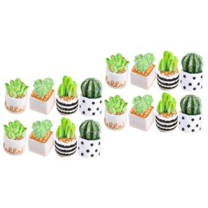 16 stuks kunstmatige cactus tuin miniatuur ornament mini nep plant kleine bloempiguren kleine cactus potplanten mini vetplanten decoratie glas benodigdheden kantoor hars