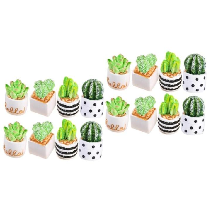 16 stuks kunstmatige cactus tuin miniatuur ornament mini nep plant kleine bloempiguren kleine cactus potplanten mini vetplanten decoratie glas benodigdheden kantoor hars