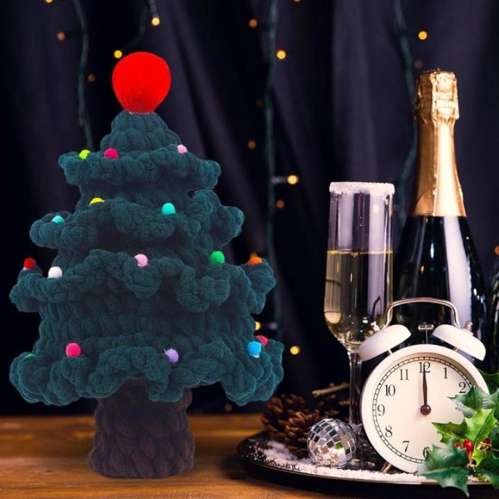 Gehäkelte Weihnachtsbäume, Mini-künstliche Weihnachtsbaumdekorationen, Handgefertigte Gehäkelte Weihnachtsbaumschmuck-Dekorationen