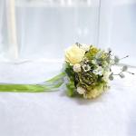 Hochzeitsstrauß for die Braut mit künstlichen Blumen, 10-Zoll-Hochzeitssträuße, künstlich blühende Rosen, Brautjungfernstrauß, Seidenrosen-Wurfsträuße.(Green)
