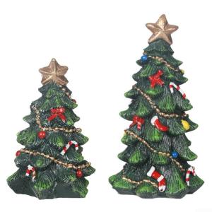 Weihnachtsbaum-Dekoration aus Kunstharz, Weihnachtsstil-Figuren, Mini-Weihnachtsmotive, Miniatur-Handwerk, DIY-Desktop-Dekoration (13 cm)