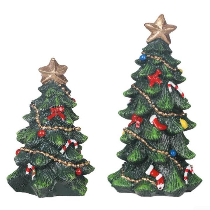 Weihnachtsbaum-Dekoration aus Kunstharz, Weihnachtsstil-Figuren, Mini-Weihnachtsmotive, Miniatur-Handwerk, DIY-Desktop-Dekoration (9 cm)
